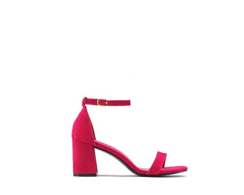 Sandalia Tacón Ancho Efecto Ante